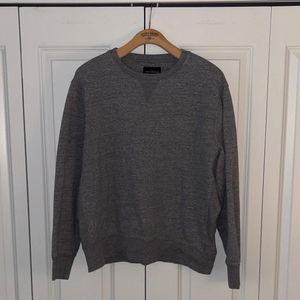 Lucky Brand Heather Grey Crewneck Men's Sweatshirt